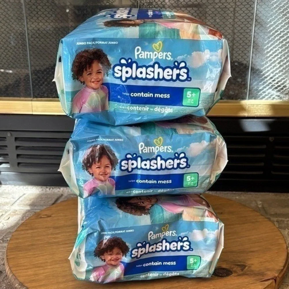Pampers Splashers Swim Diapers SZ 5+, 51 Total Disposable NIP